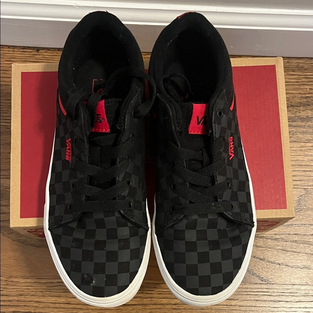 Vans Black and Red Checkered Shoes